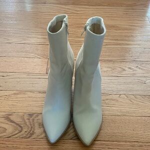 Leather Cream Ankle Boots